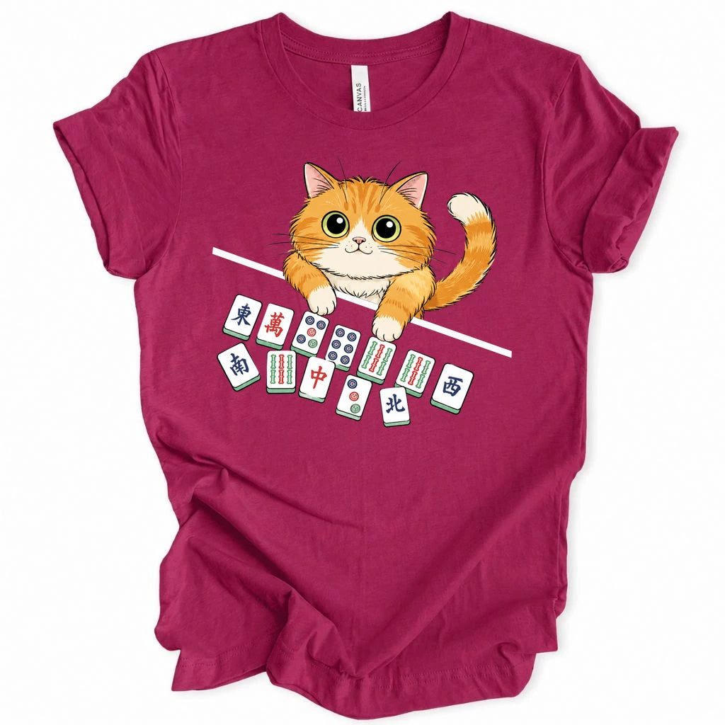 Cat With Mahjong Tiles T-Shirt
