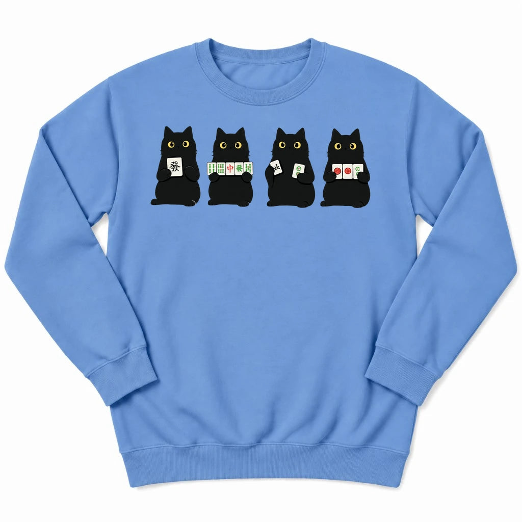 Cats playing Mahjong Sweatshirt