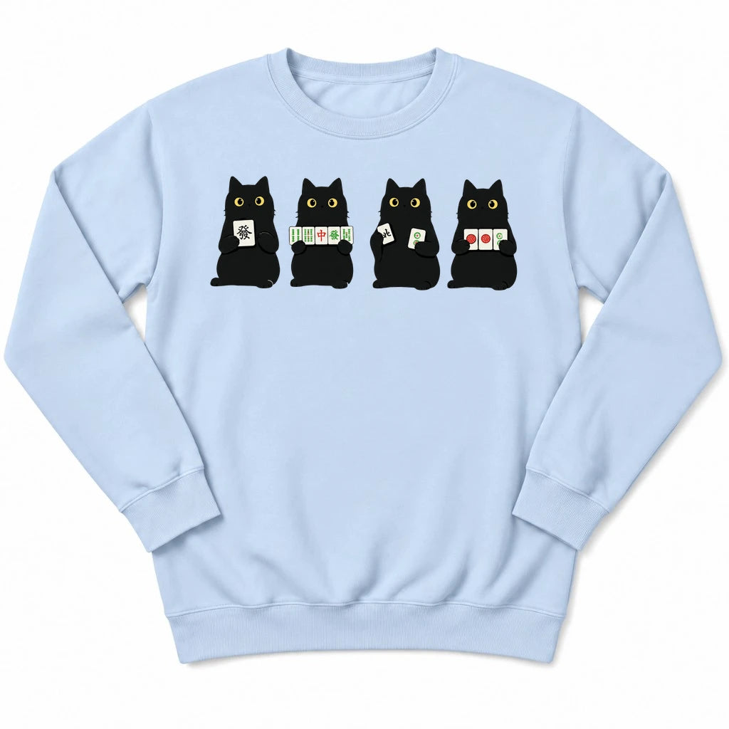 Cats playing Mahjong Sweatshirt