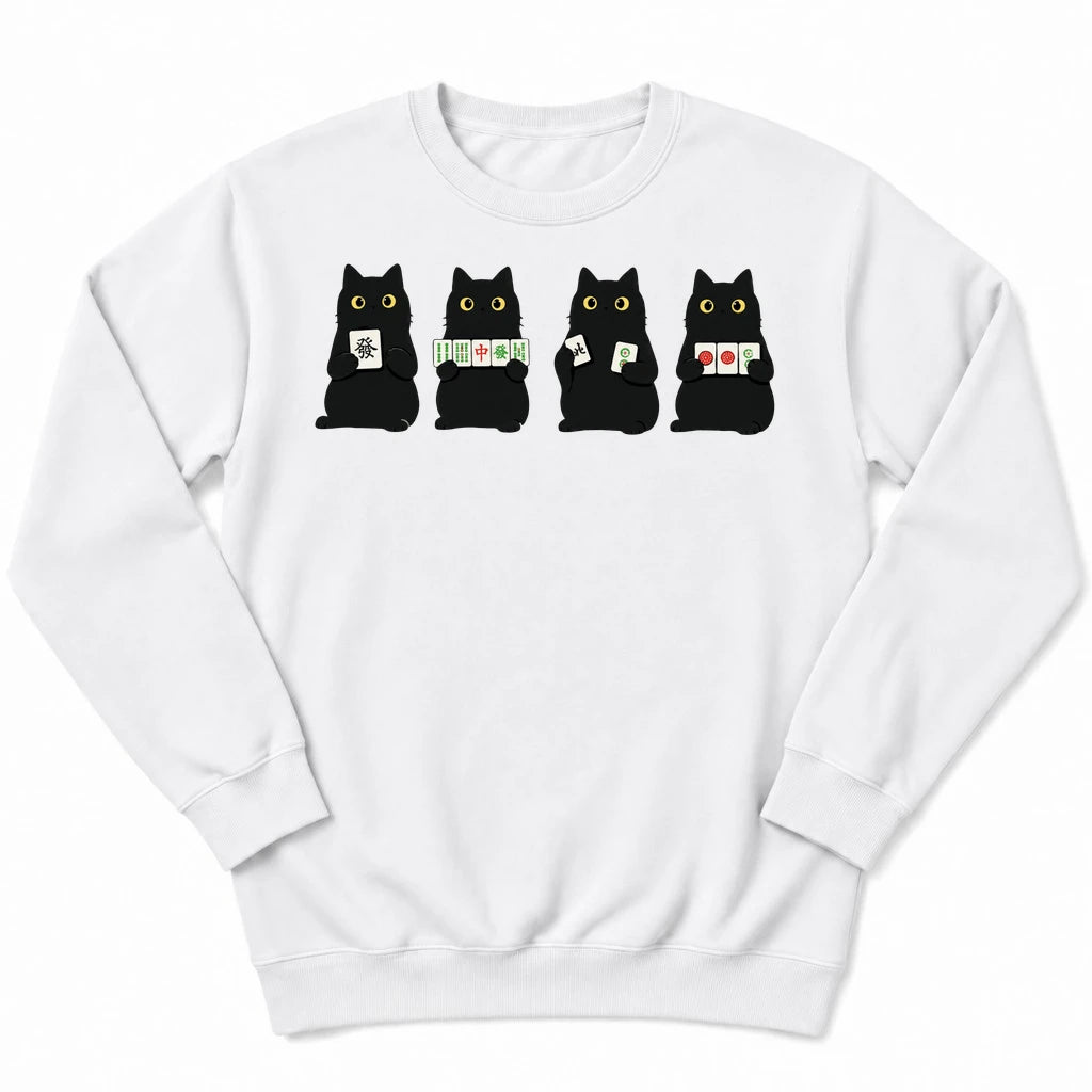Cats playing Mahjong Sweatshirt