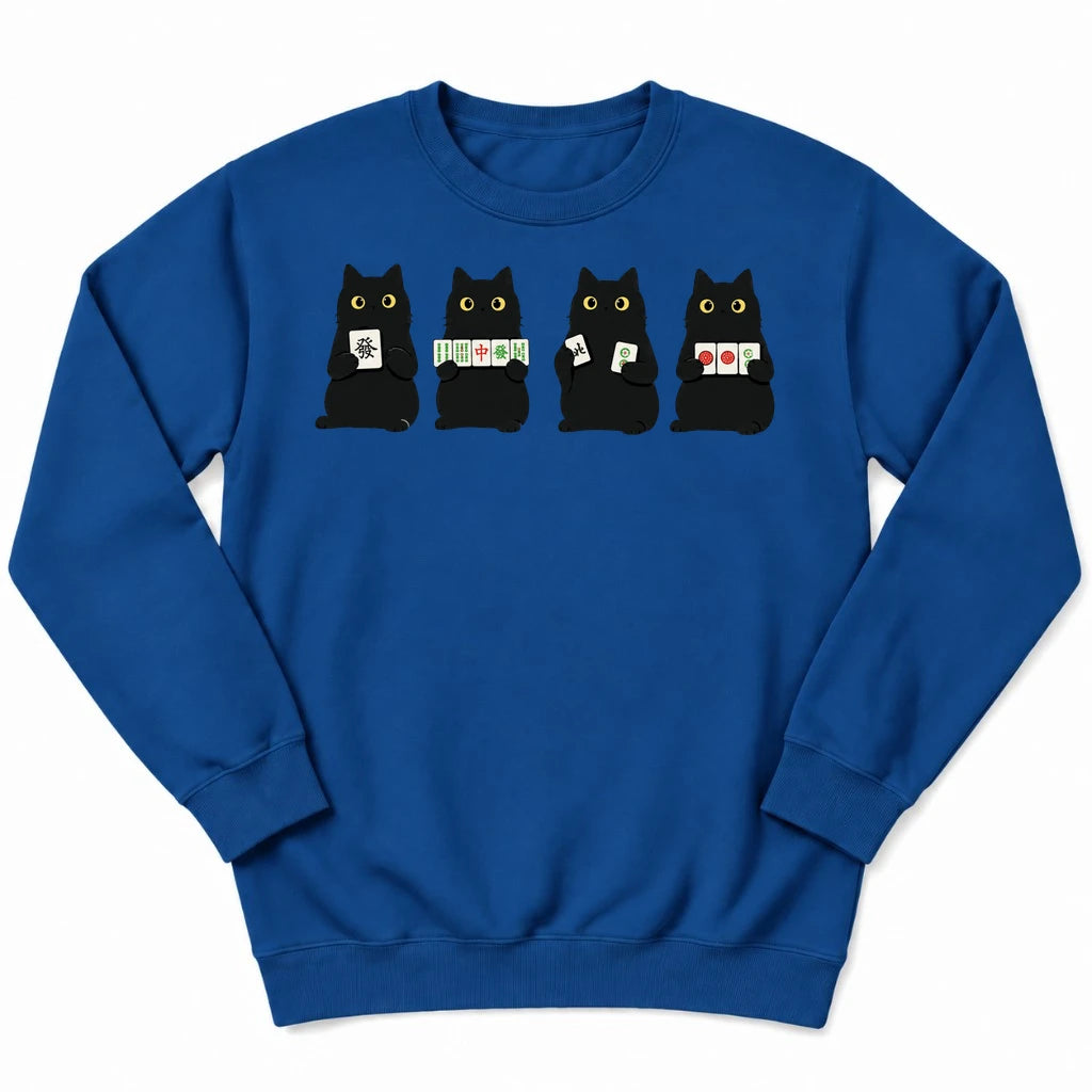 Cats playing Mahjong Sweatshirt