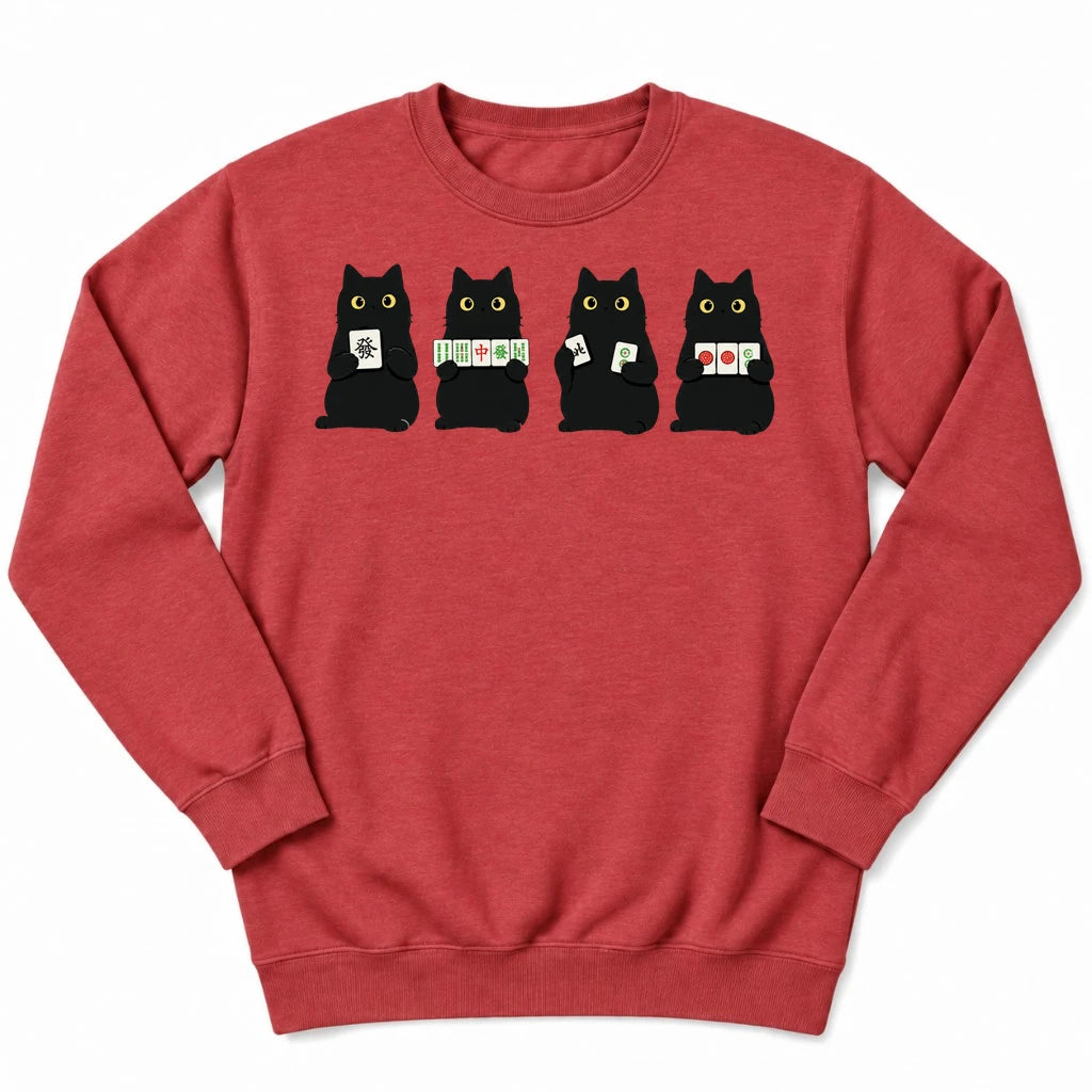 Cats playing Mahjong Sweatshirt
