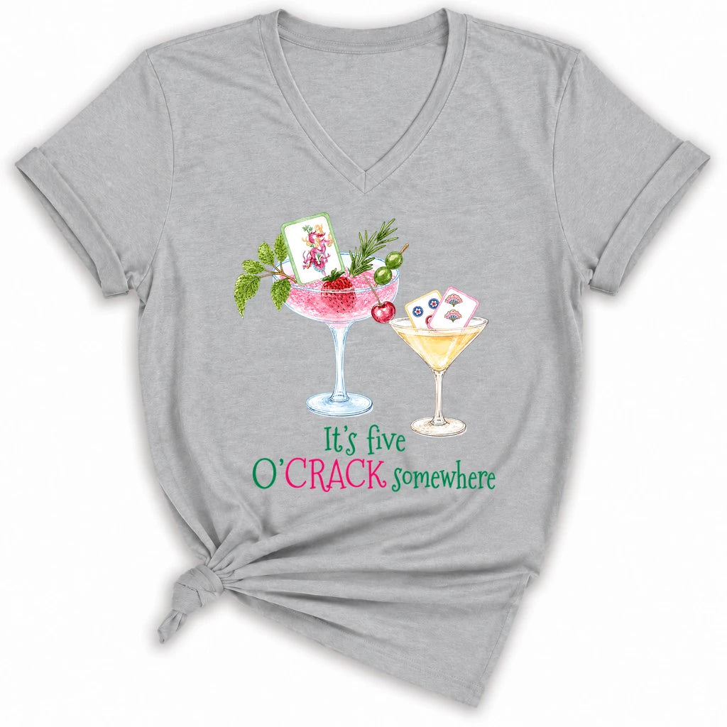 It's Five O'Crack Somewhere Lady V-neck