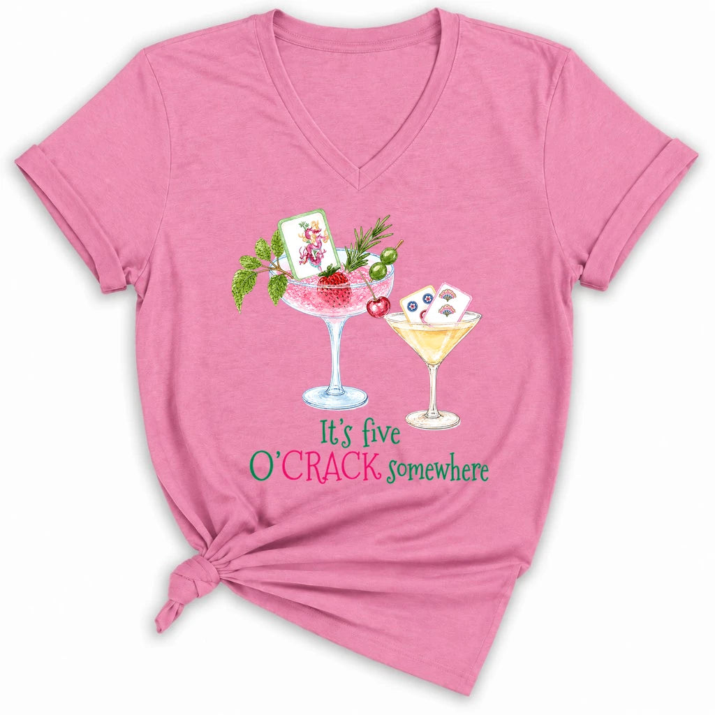 It's Five O'Crack Somewhere Lady V-neck