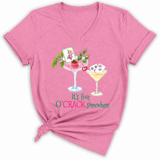 It's Five O'Crack Somewhere Lady V-neck