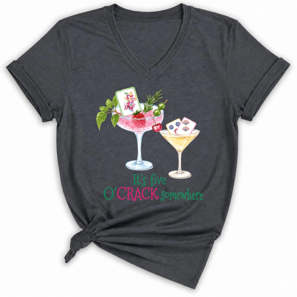 It's Five O'Crack Somewhere Lady V-neck