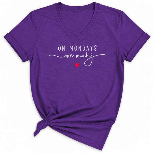 On Mondays we mahj Lady V-neck