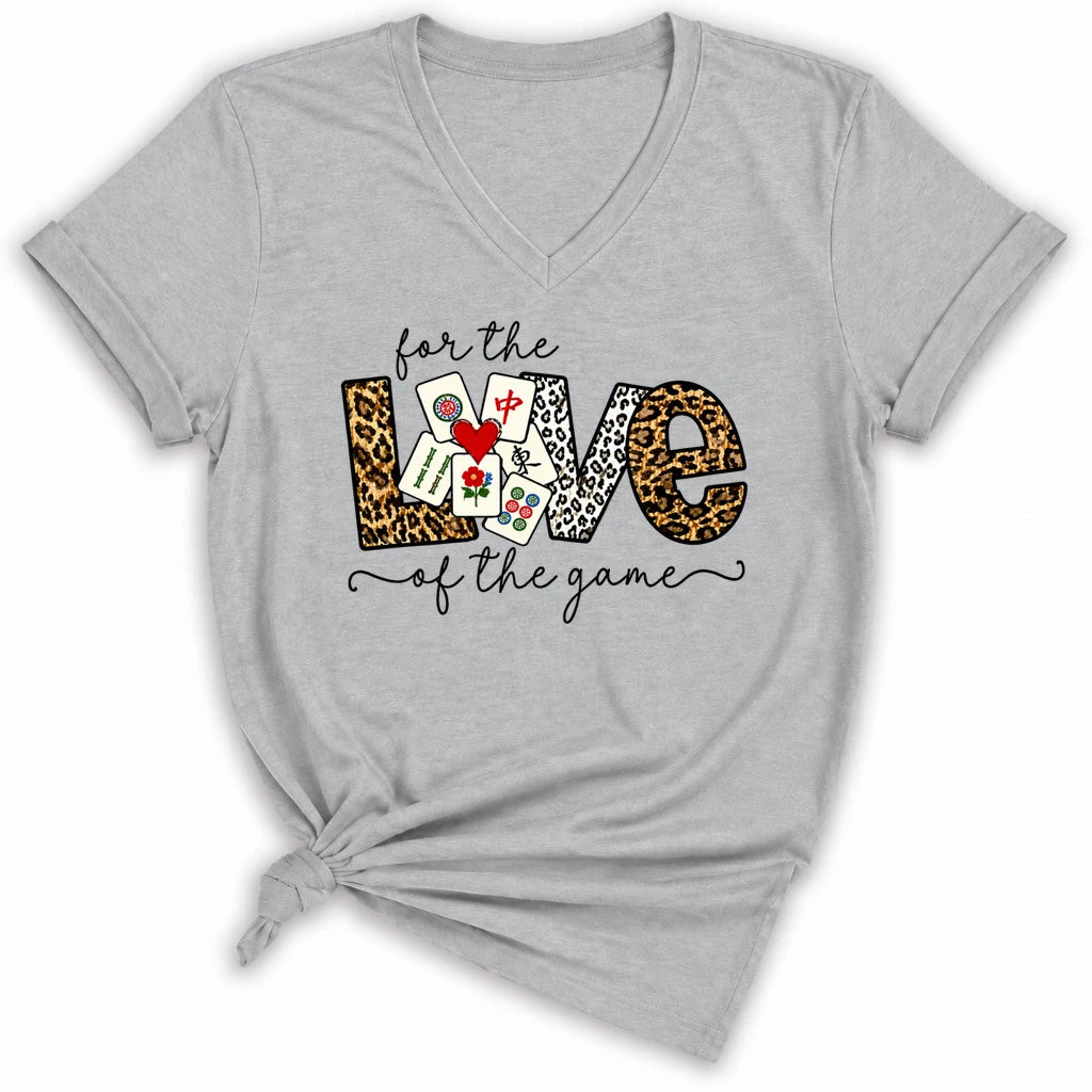 For The Love Of The Game Mahjong Lady V-neck