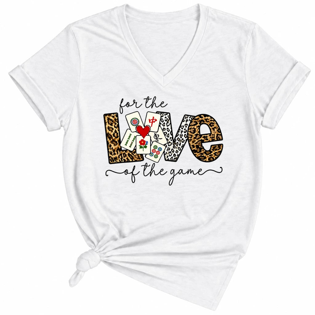 For The Love Of The Game Mahjong Lady V-neck