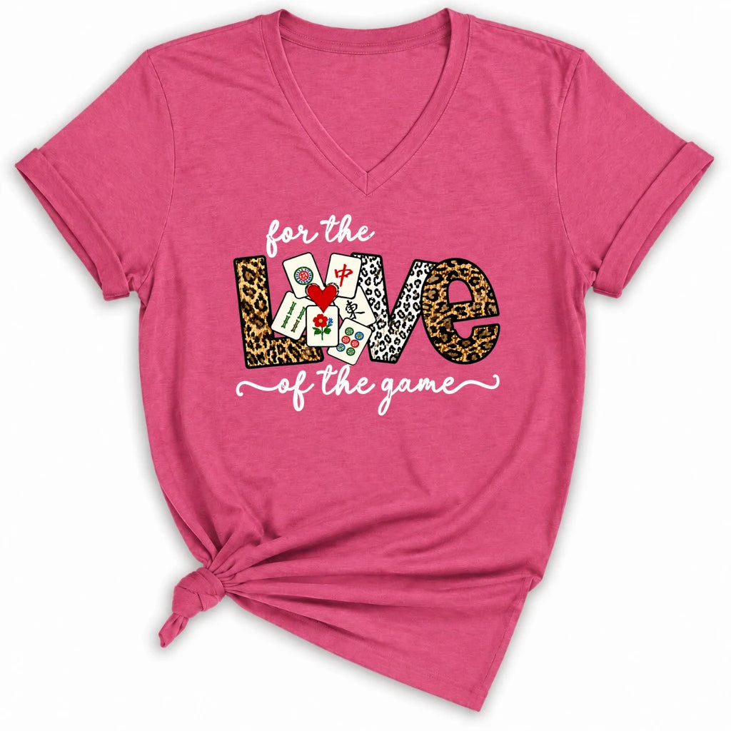 For The Love Of The Game Mahjong Lady V-neck
