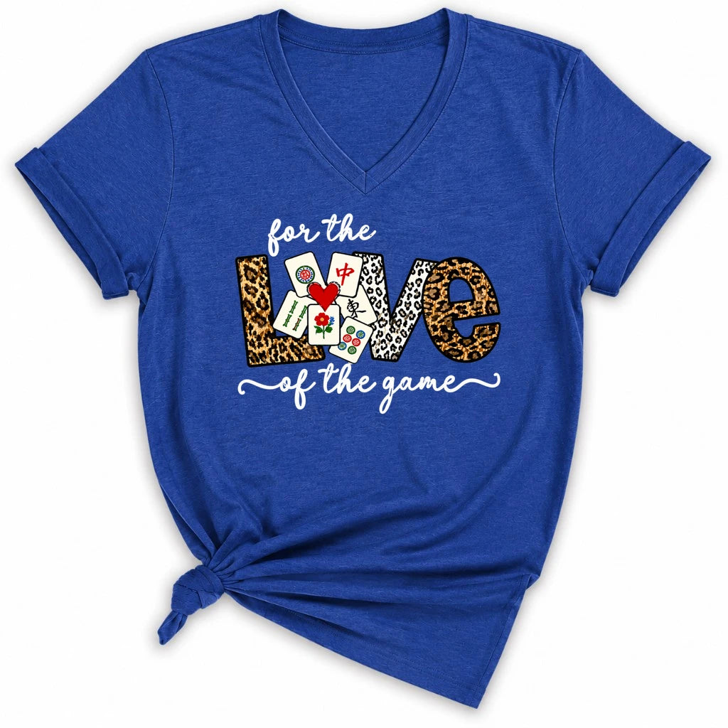 For The Love Of The Game Mahjong Lady V-neck