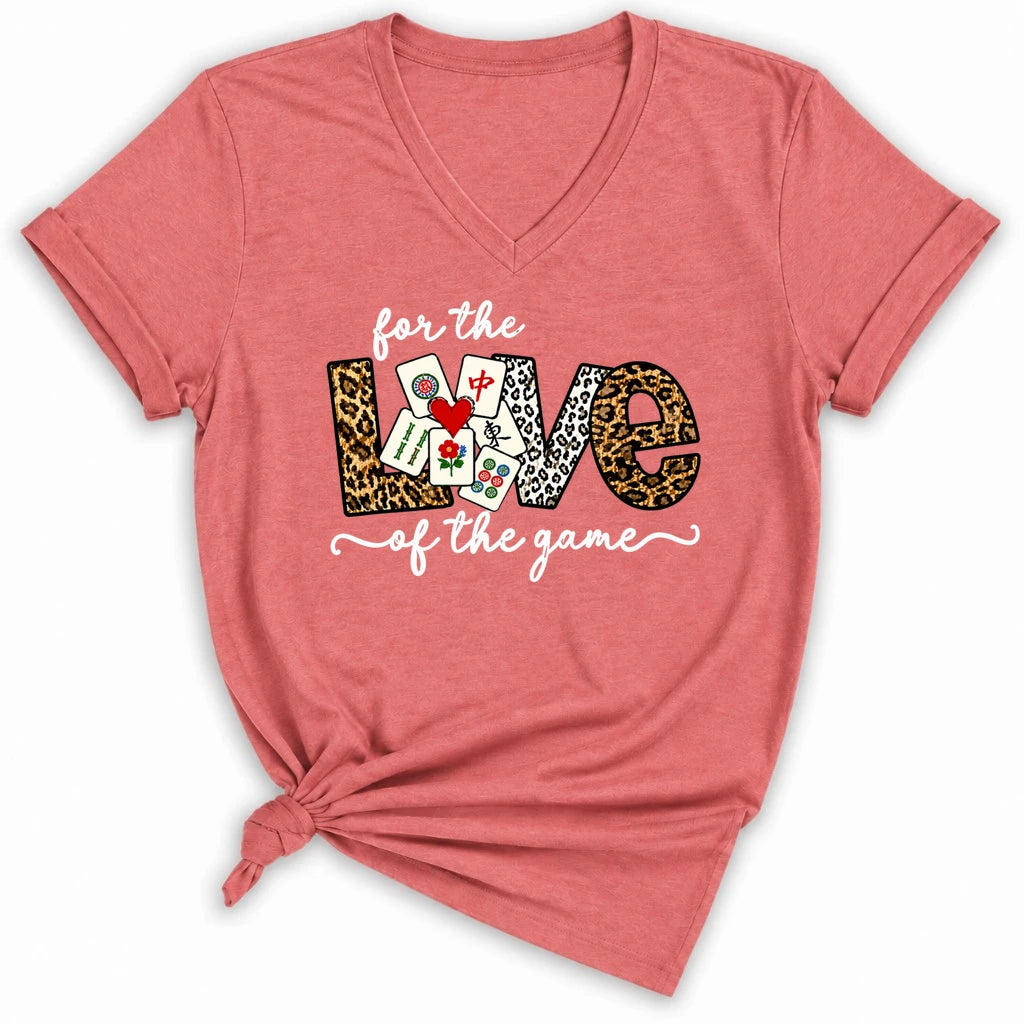 For The Love Of The Game Mahjong Lady V-neck