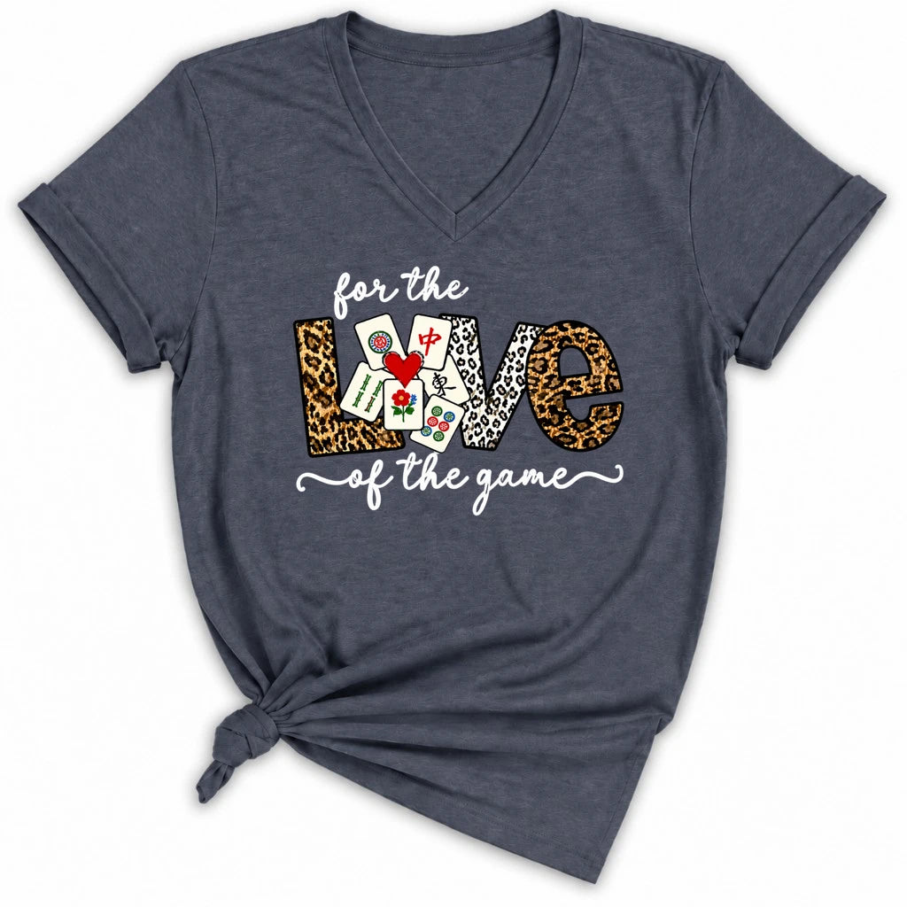 For The Love Of The Game Mahjong Lady V-neck