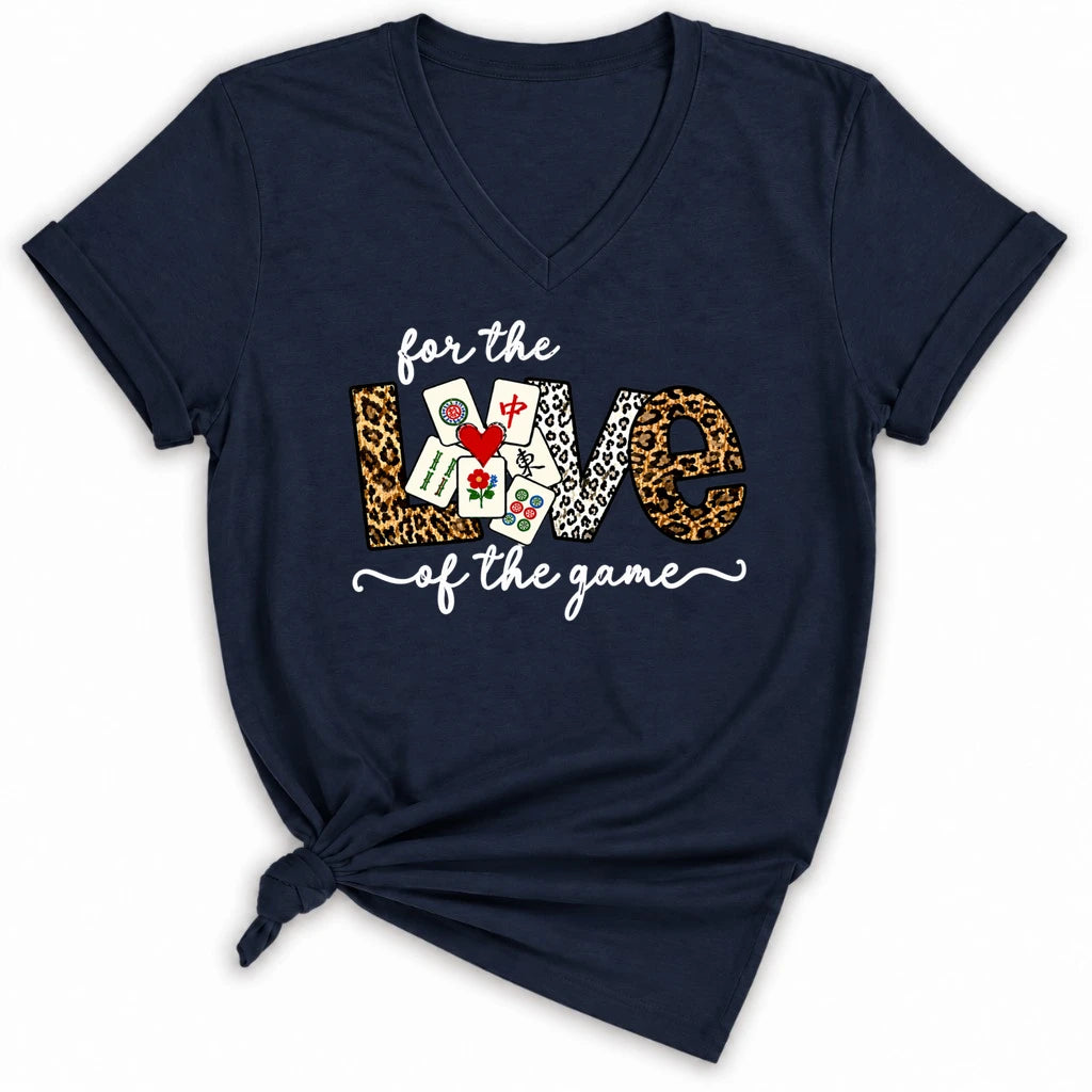 For The Love Of The Game Mahjong Lady V-neck