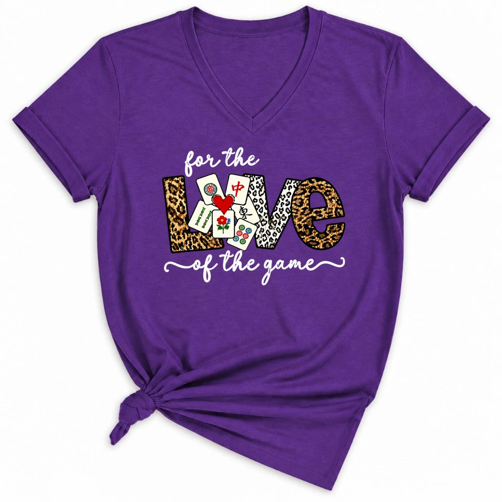 For The Love Of The Game Mahjong Lady V-neck