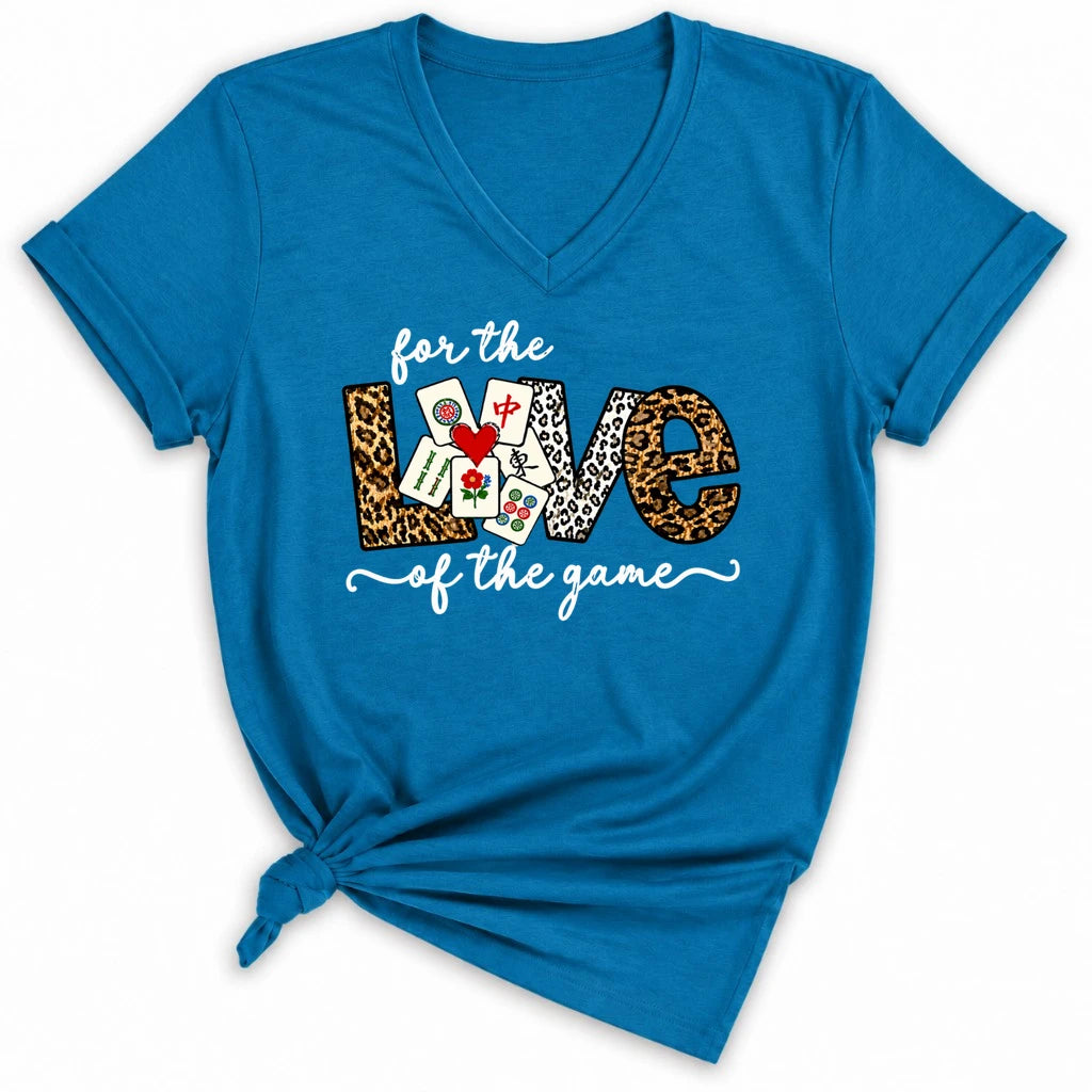 For The Love Of The Game Mahjong Lady V-neck