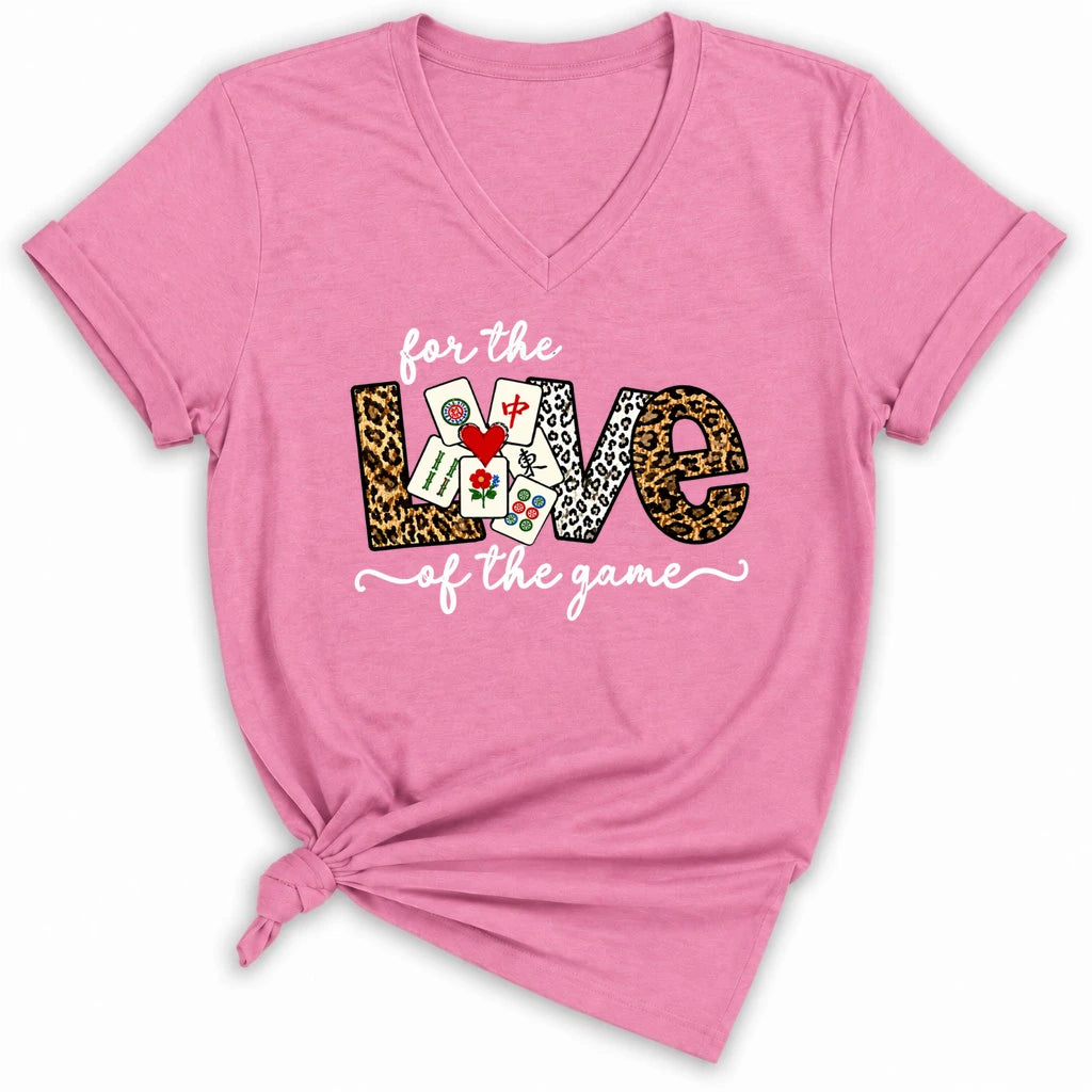 For The Love Of The Game Mahjong Lady V-neck