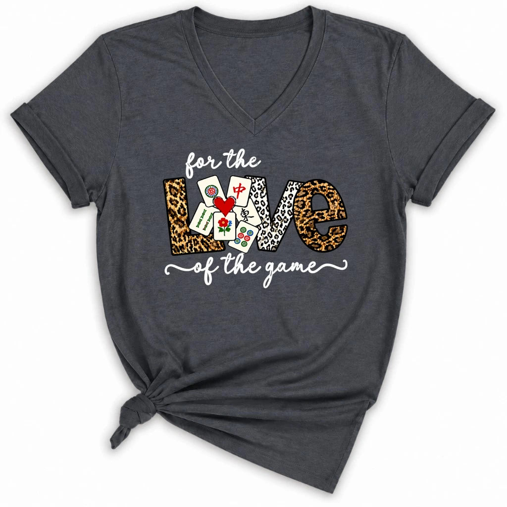 For The Love Of The Game Mahjong Lady V-neck