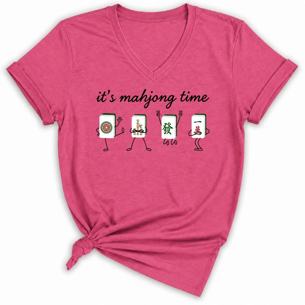 It's Mahjong Time Lady V-neck