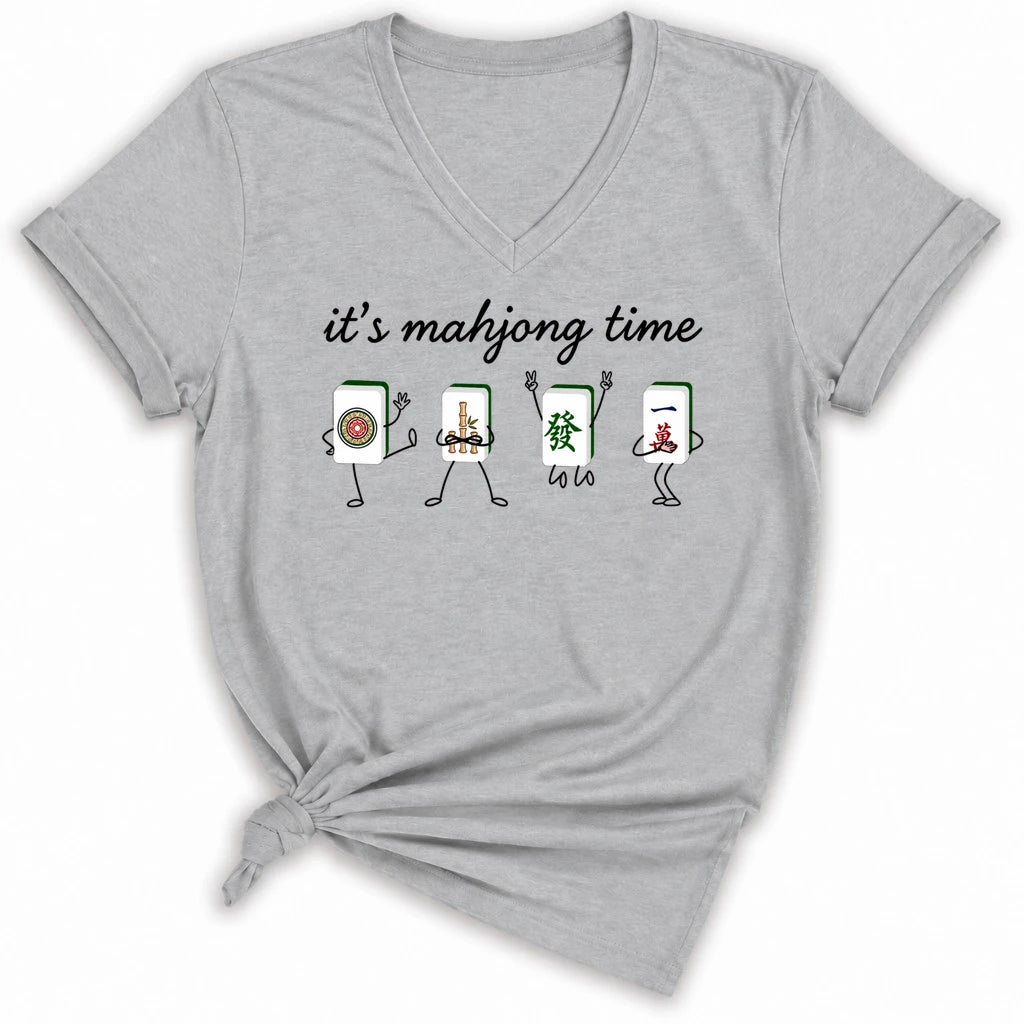 It's Mahjong Time Lady V-neck