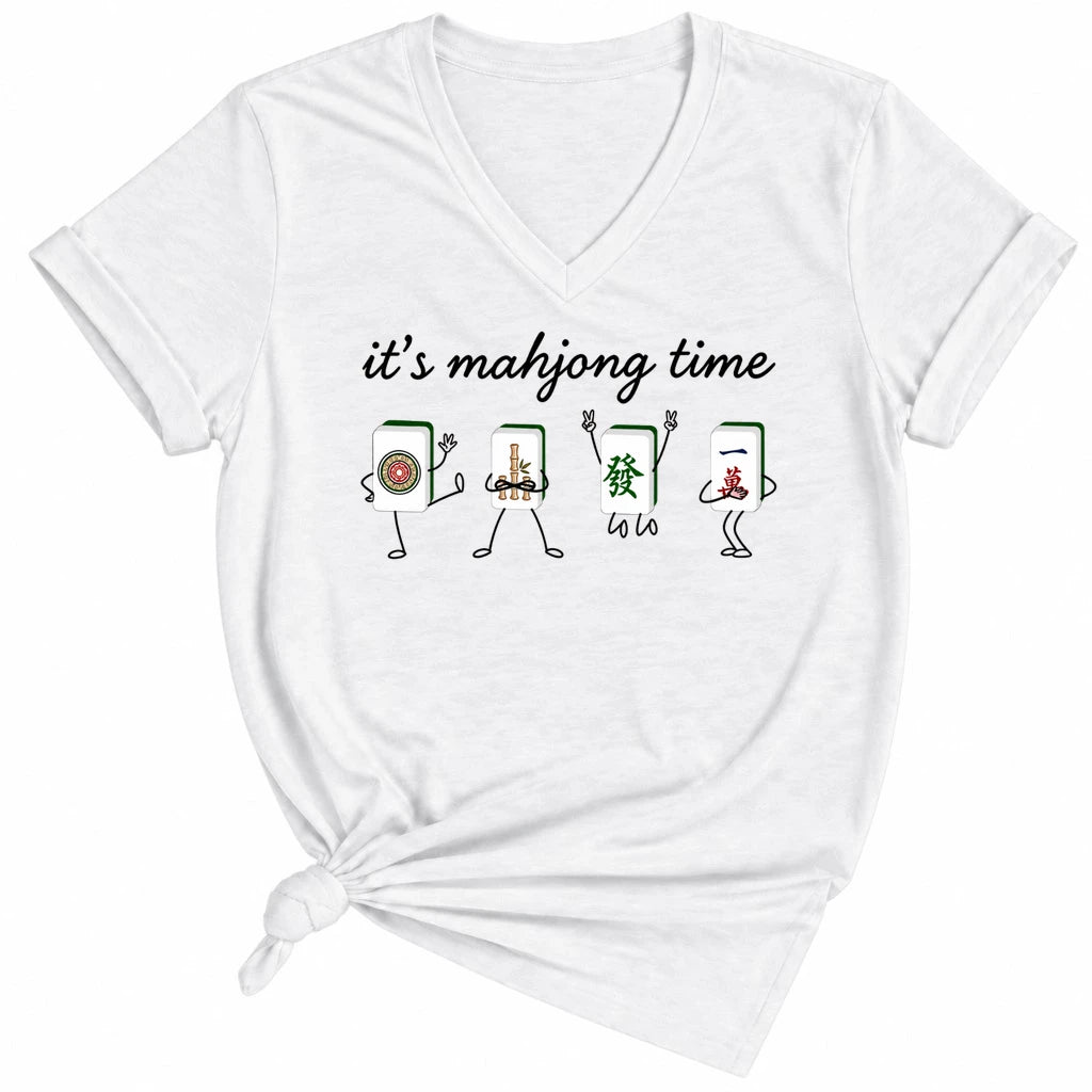 It's Mahjong Time Lady V-neck