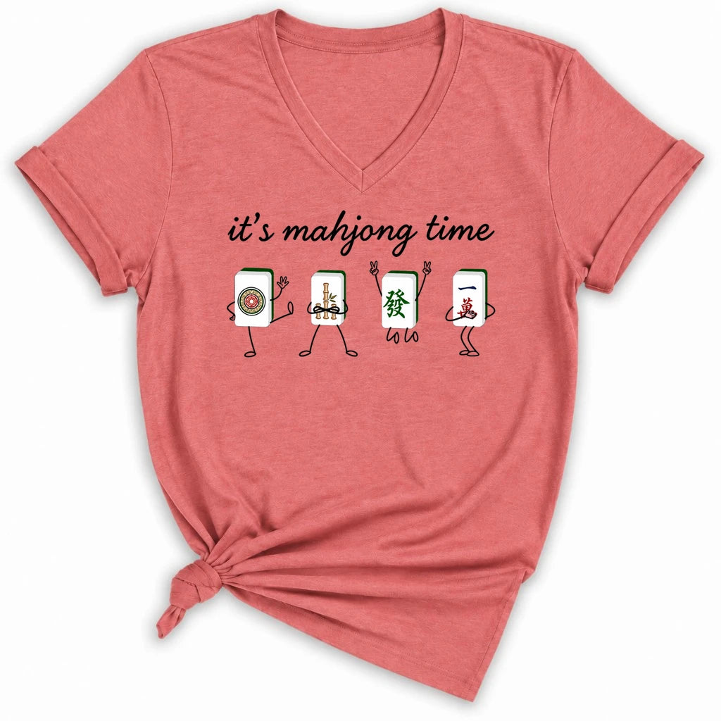 It's Mahjong Time Lady V-neck