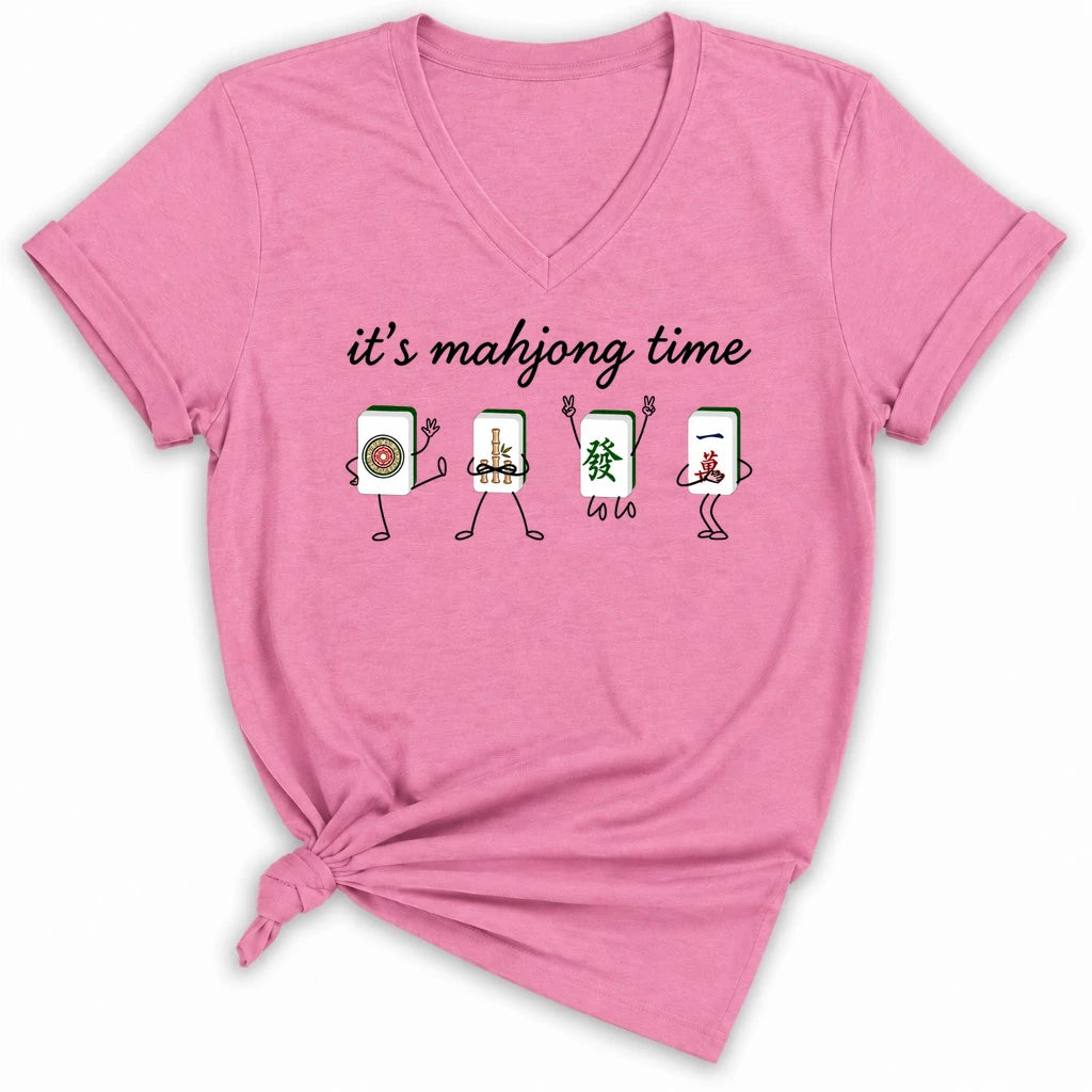 It's Mahjong Time Lady V-neck