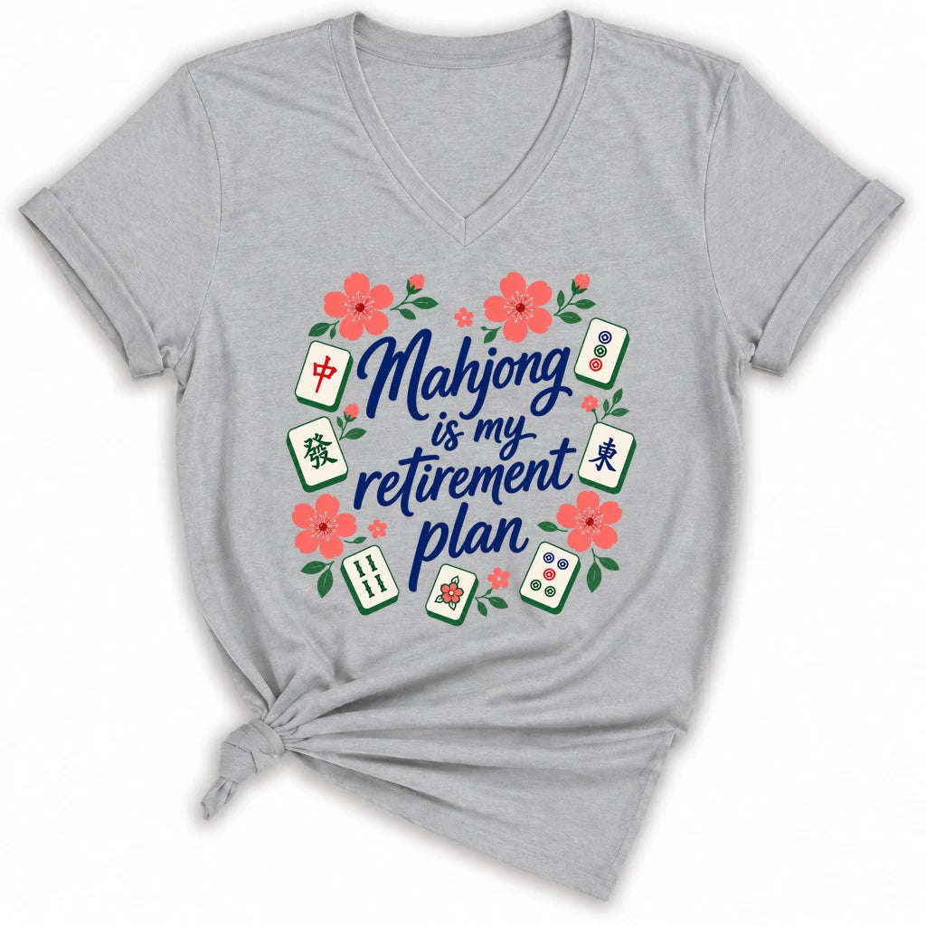 Mahjong is my retirement plan Lady V-neck