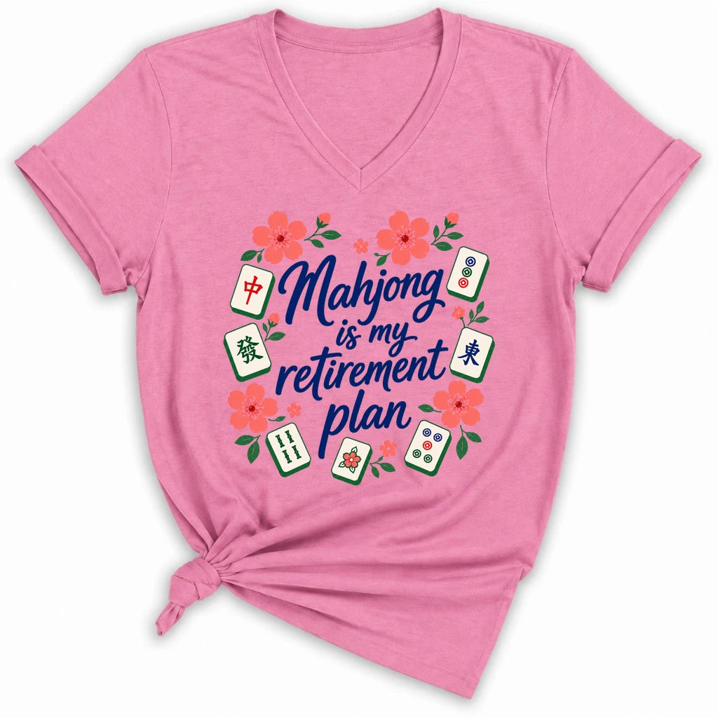 Mahjong is my retirement plan Lady V-neck