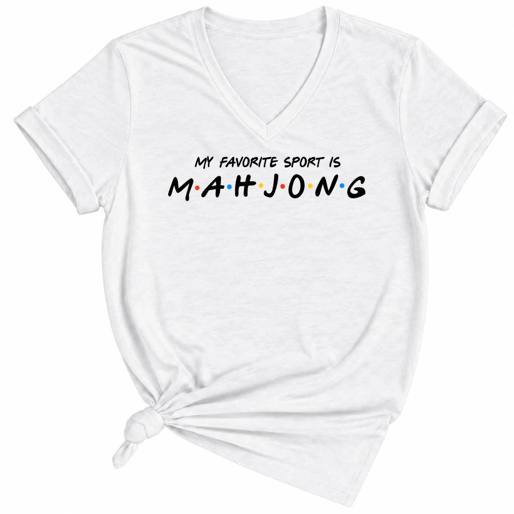 My Favorite Sport Is Mahjong Lady V-neck
