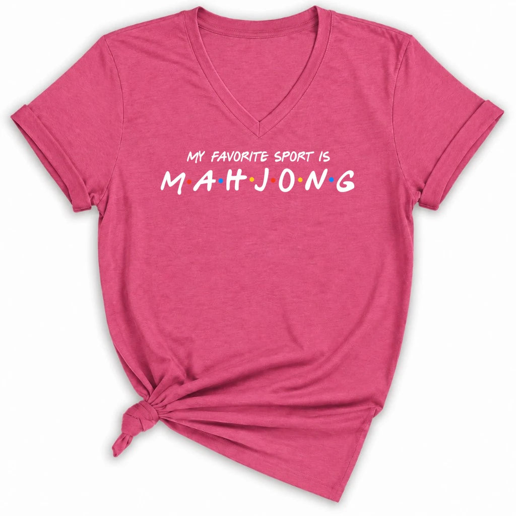 My Favorite Sport Is Mahjong Lady V-neck