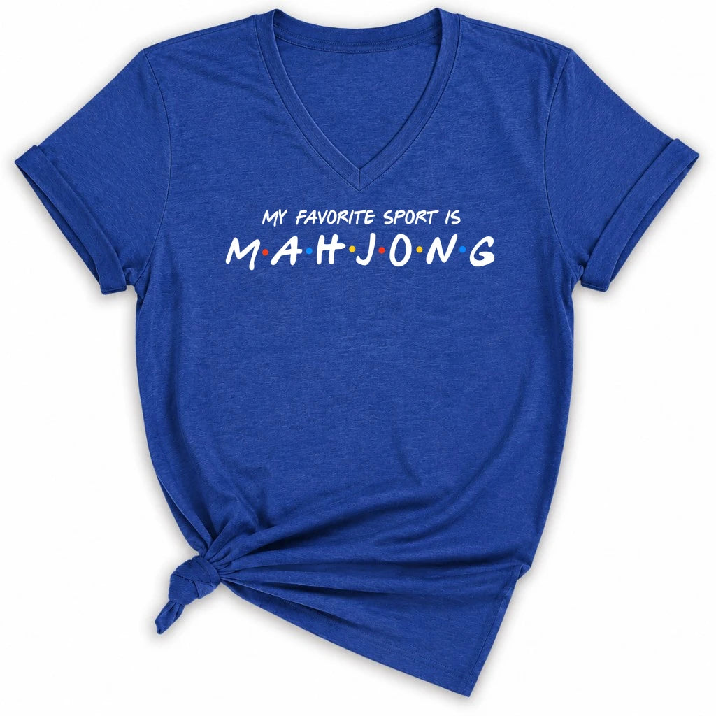 My Favorite Sport Is Mahjong Lady V-neck