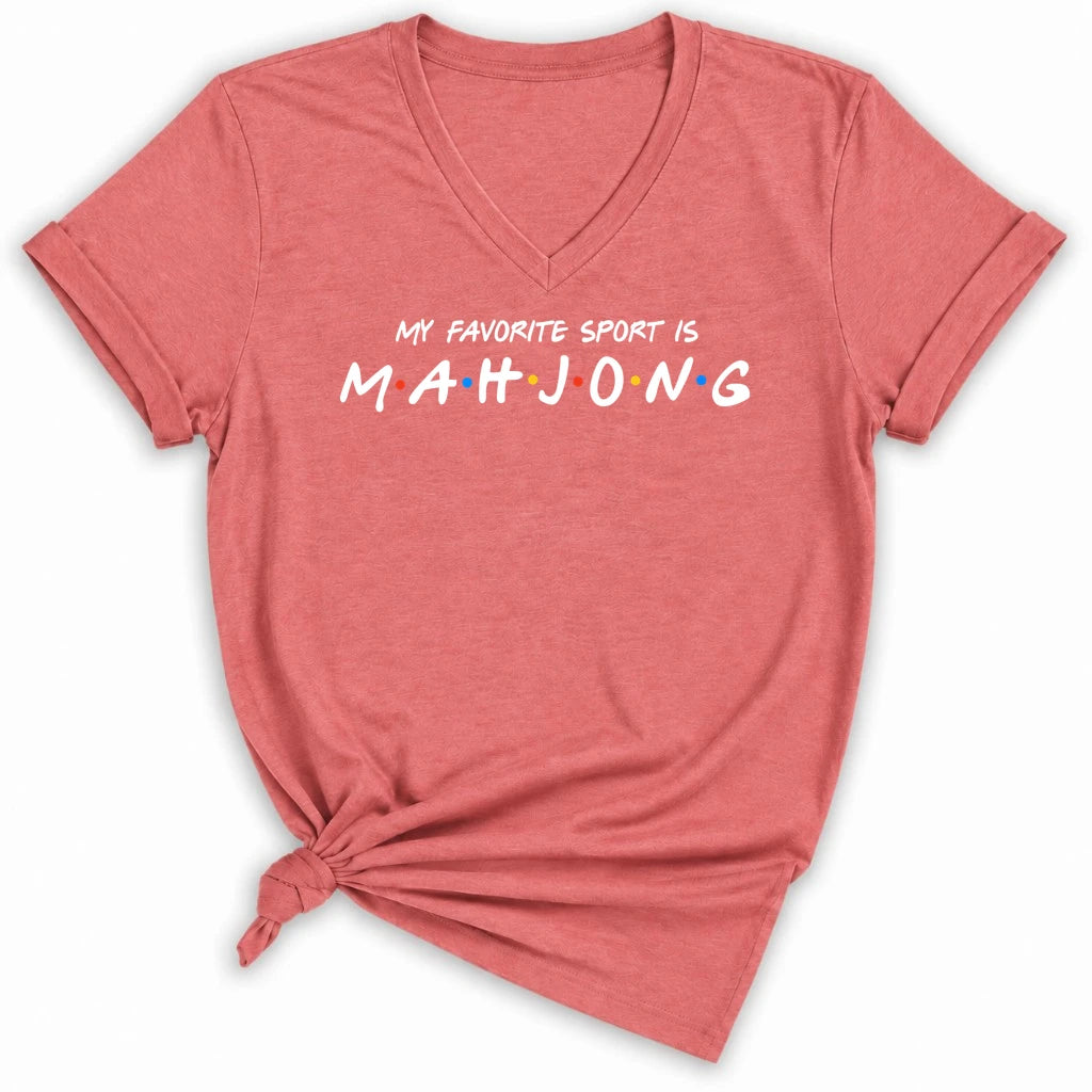 My Favorite Sport Is Mahjong Lady V-neck