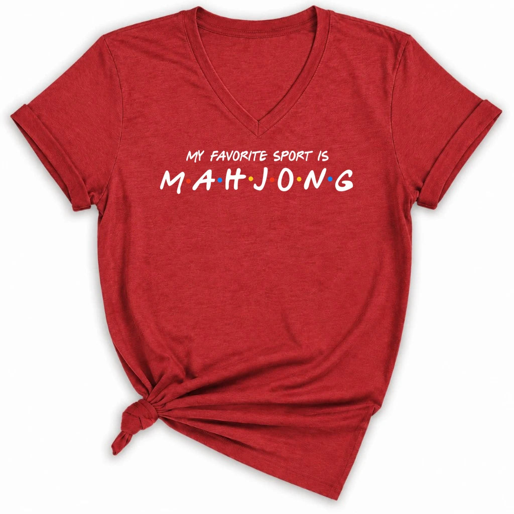 My Favorite Sport Is Mahjong Lady V-neck