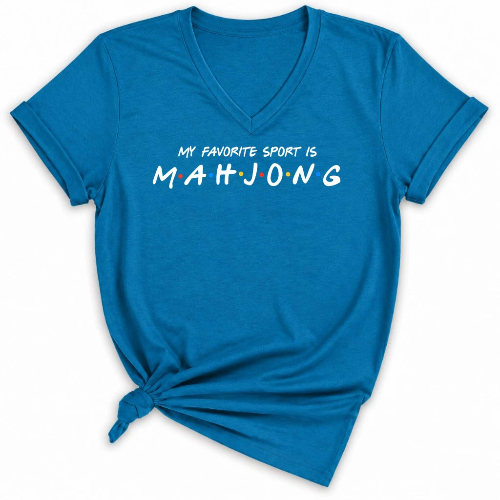 My Favorite Sport Is Mahjong Lady V-neck