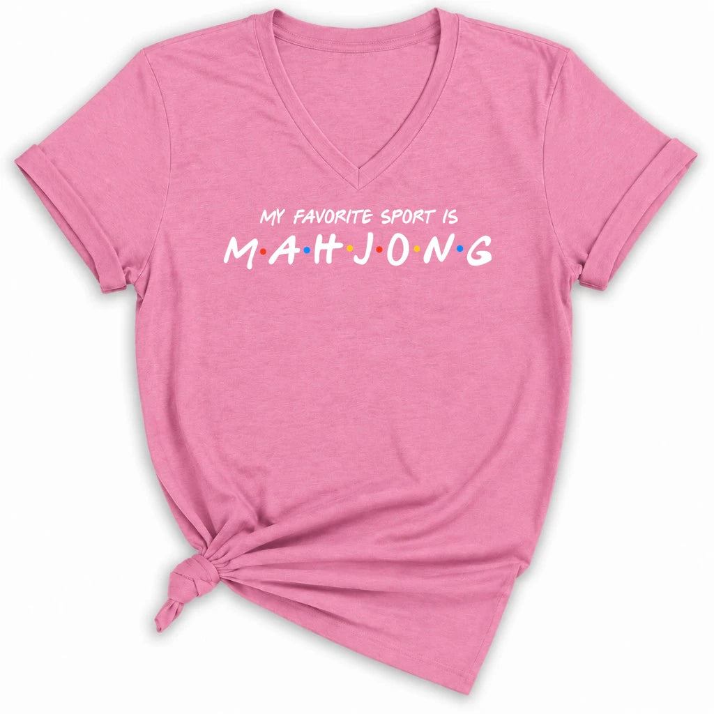 My Favorite Sport Is Mahjong Lady V-neck