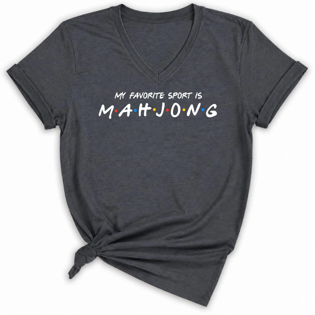 My Favorite Sport Is Mahjong Lady V-neck