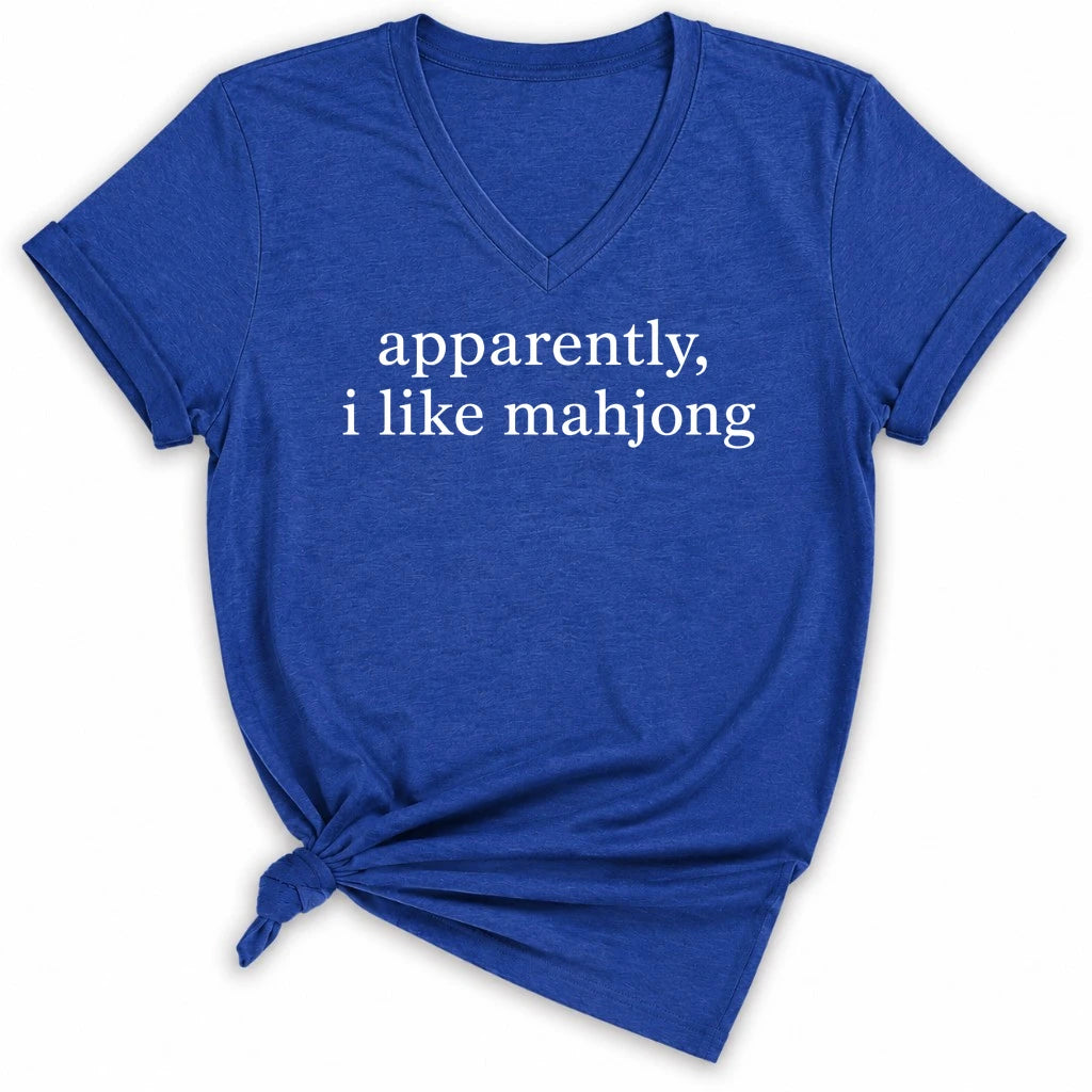 Apparently, I Like Mahjong Lady V-neck