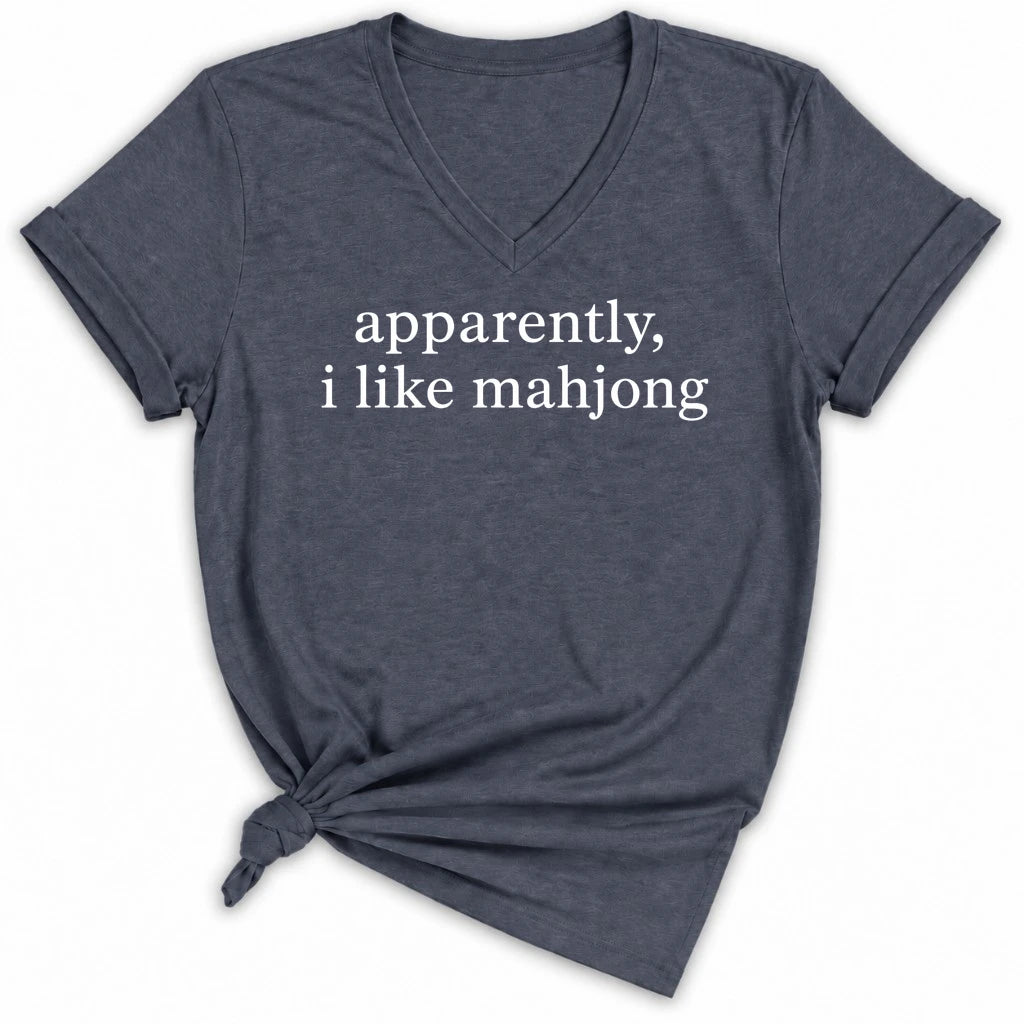 Apparently, I Like Mahjong Lady V-neck
