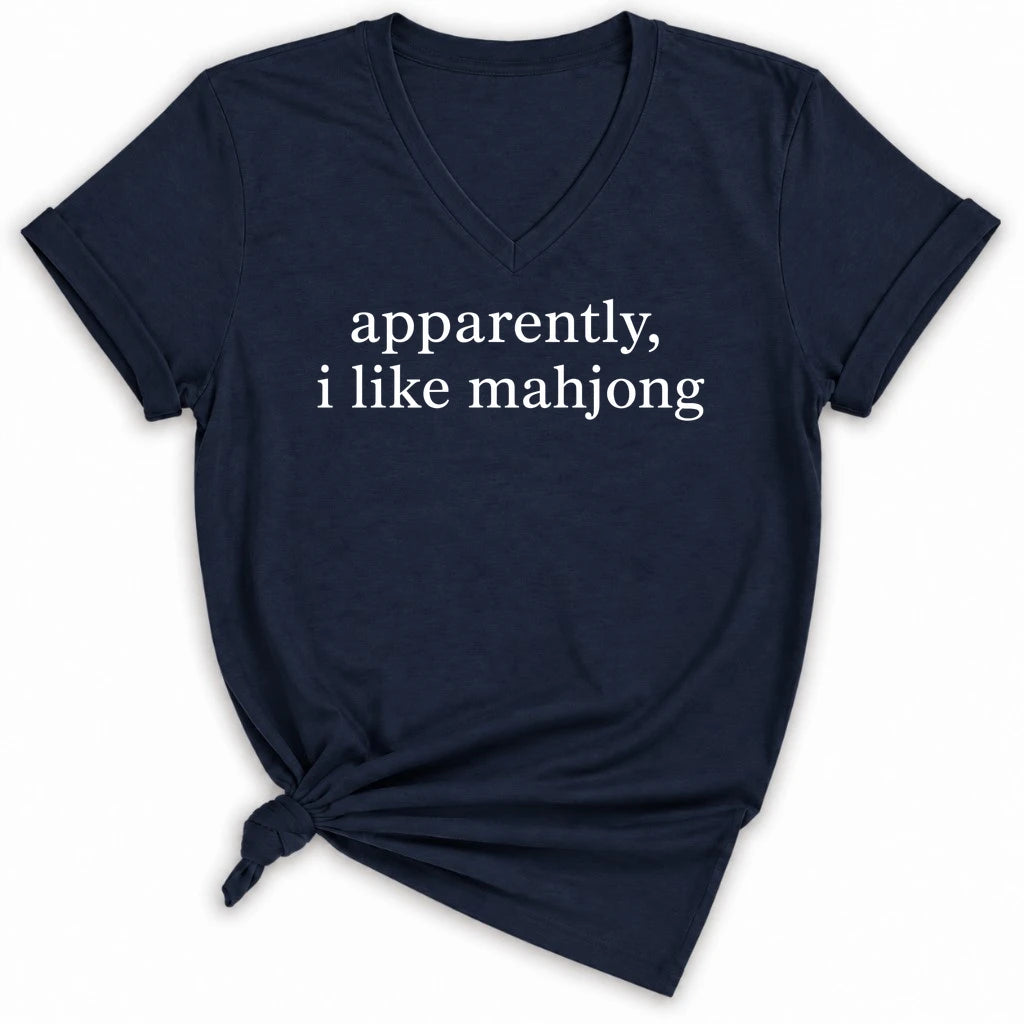 Apparently, I Like Mahjong Lady V-neck