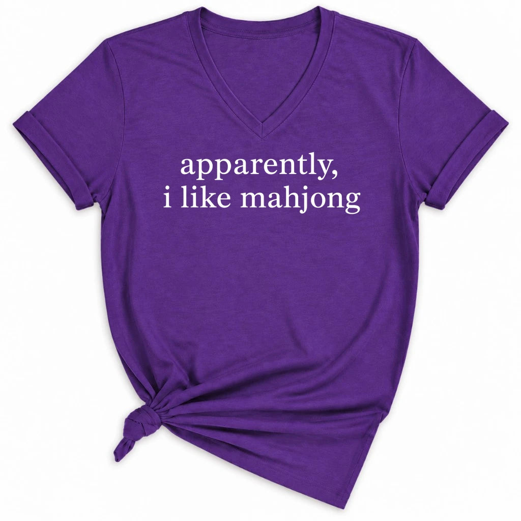 Apparently, I Like Mahjong Lady V-neck