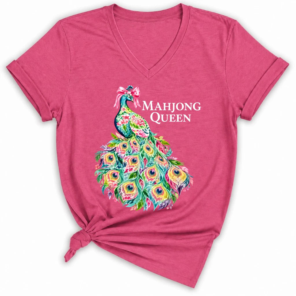Mahjong Queen Lady V-neck
