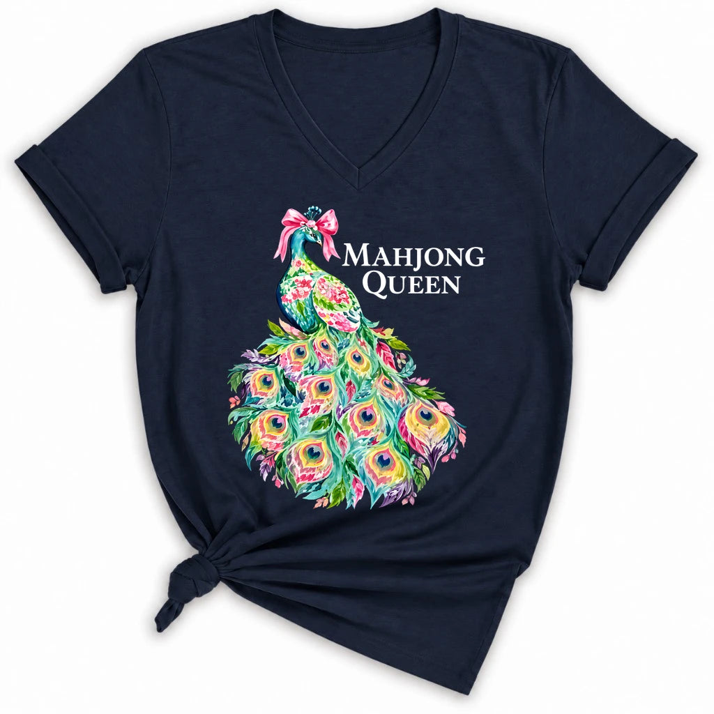 Mahjong Queen Lady V-neck