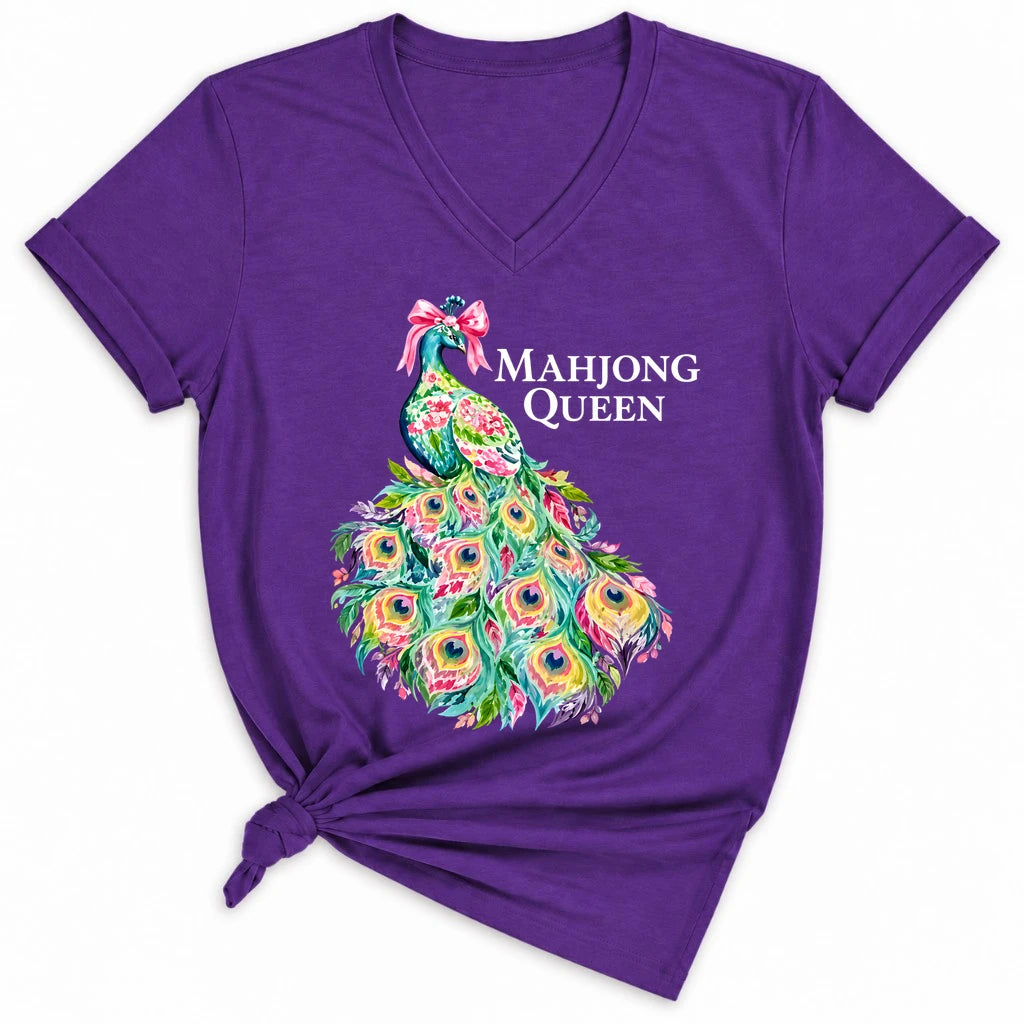 Mahjong Queen Lady V-neck