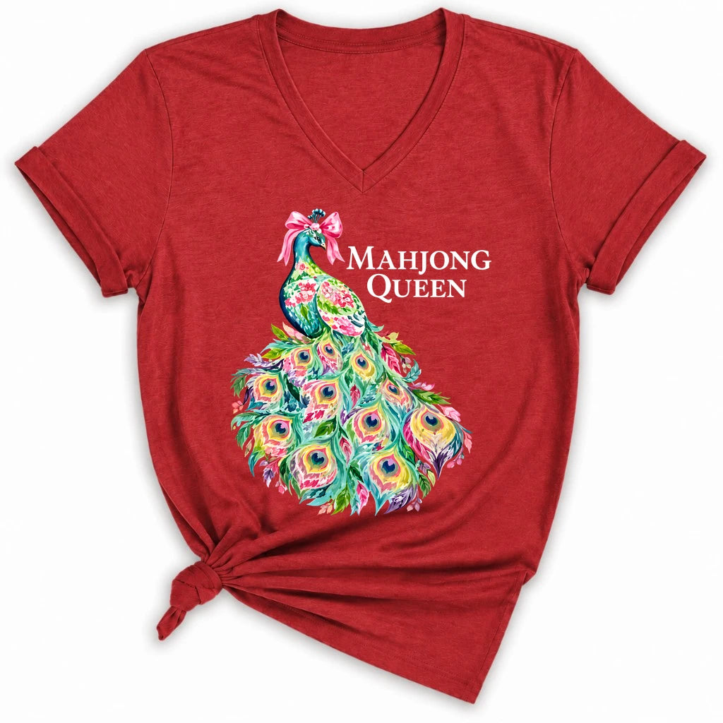 Mahjong Queen Lady V-neck
