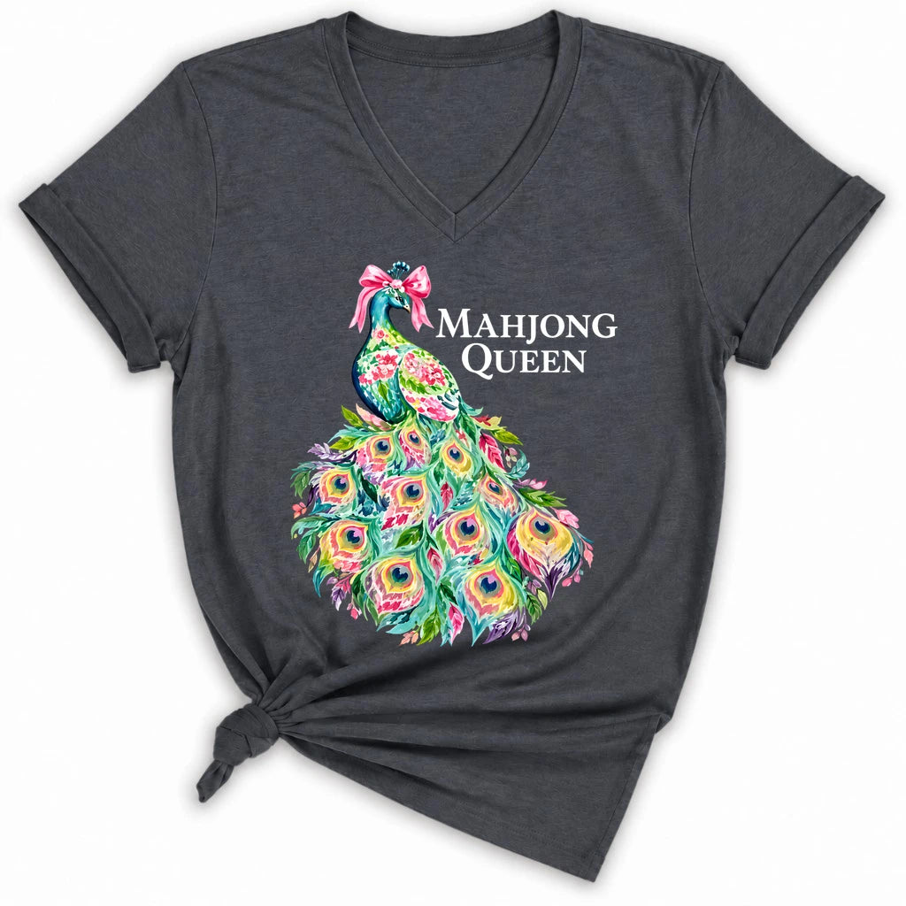 Mahjong Queen Lady V-neck