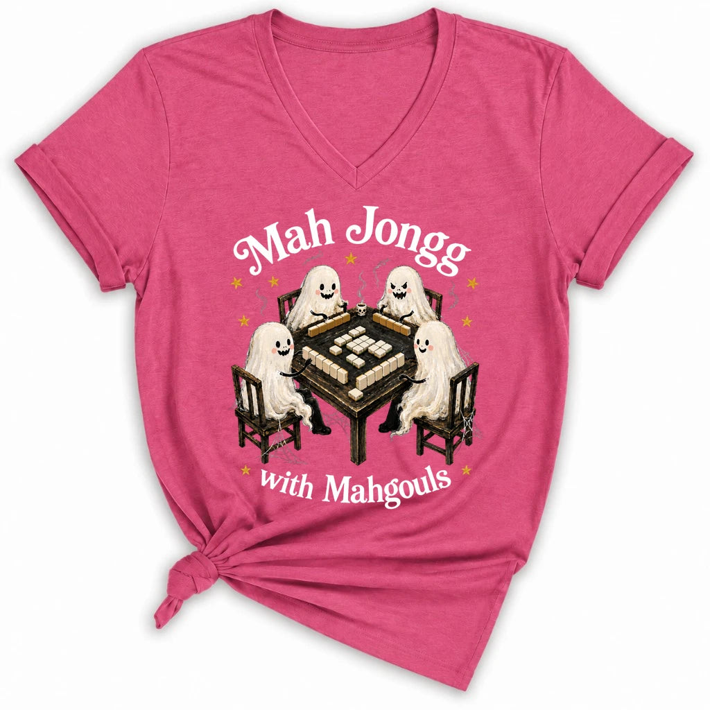 Mahjong with Mahgouls Lady V-neck