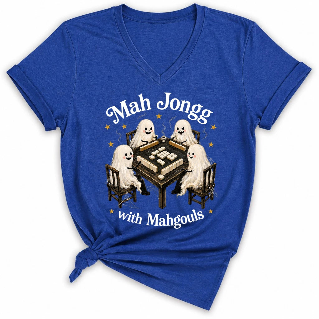 Mahjong with Mahgouls Lady V-neck