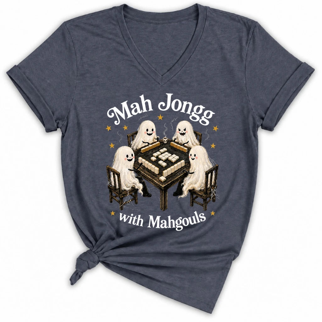 Mahjong with Mahgouls Lady V-neck
