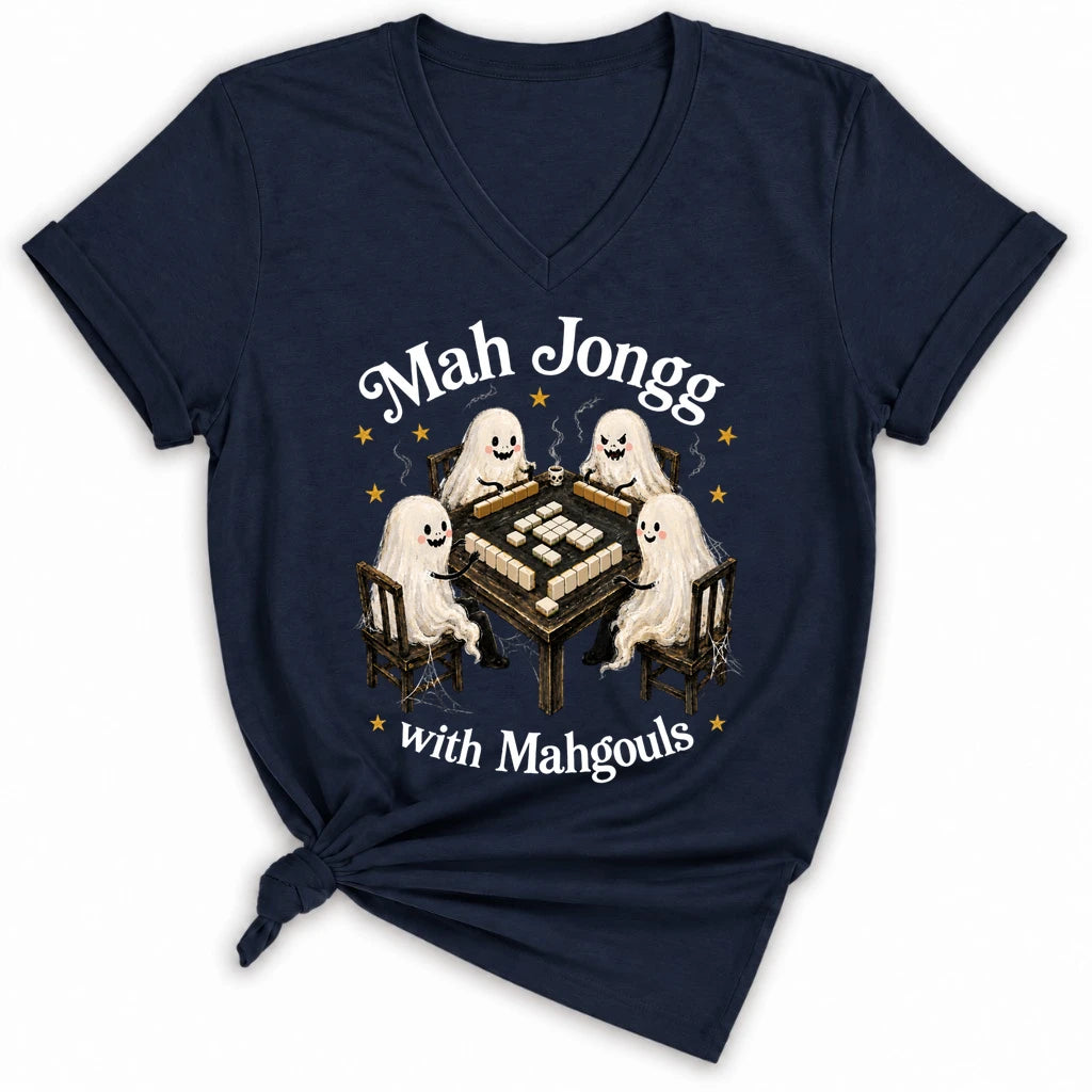 Mahjong with Mahgouls Lady V-neck